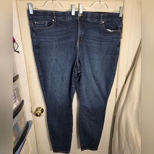 Torrid Bombshell Skinny Premium Stretch Plus Size 30X Tall Medium/Dark Blue